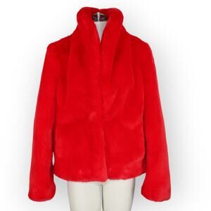 NEW Large I.N.C. International Concepts RealRed FauxFur Jacket Pockets!